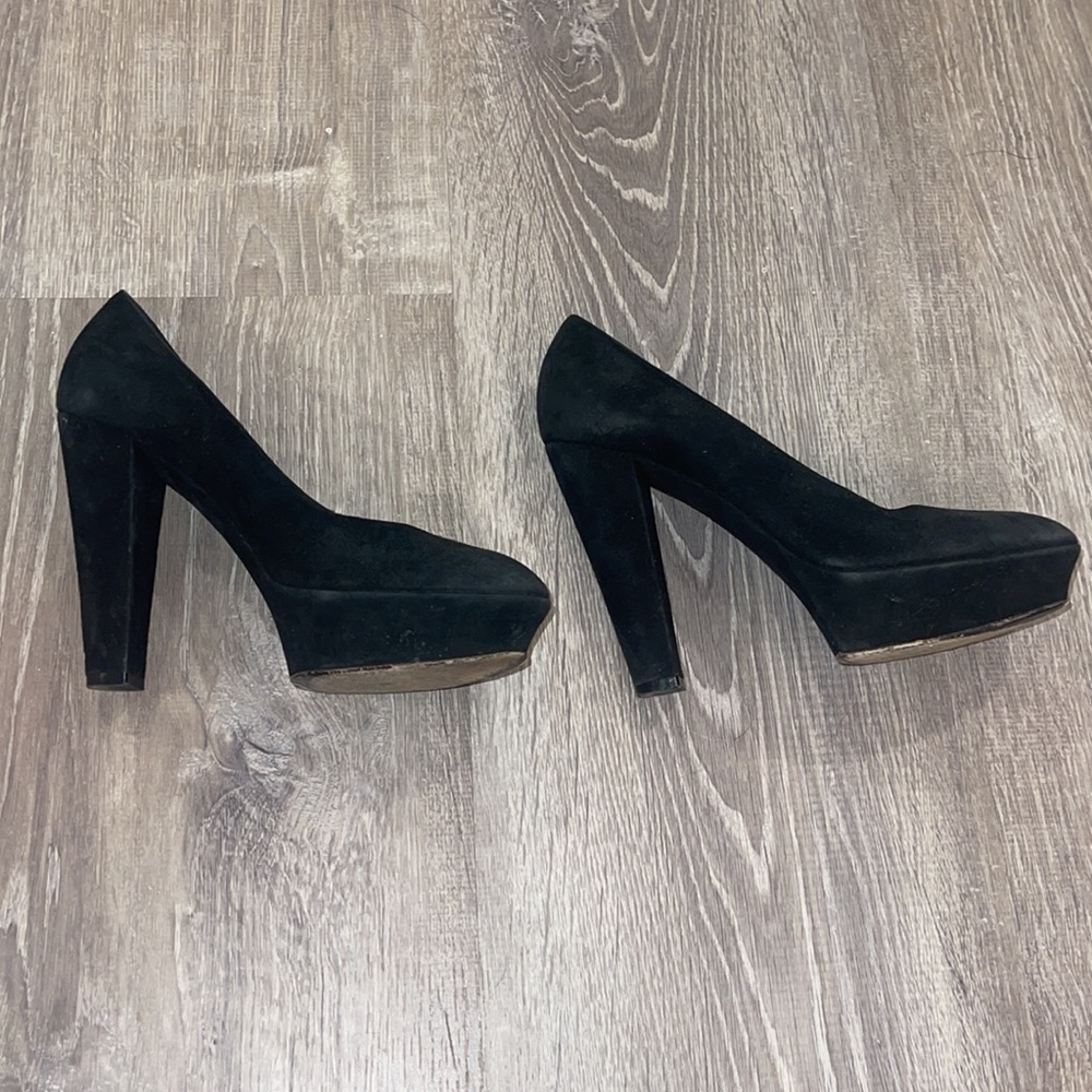 Donna Karan Collection Black Suede Platforms - Picture 5 of 8